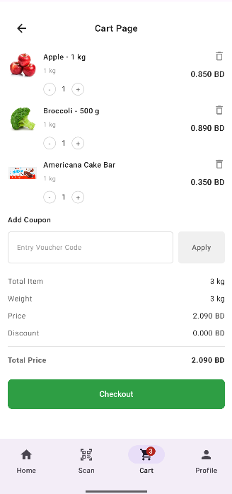 Cart Screen
